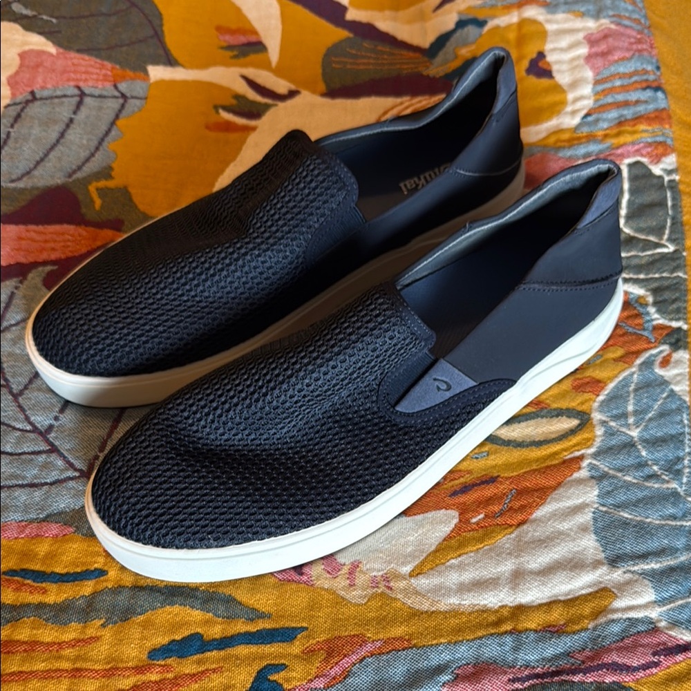 OluKai Black Slip-On Sneakers with Breathable Mesh